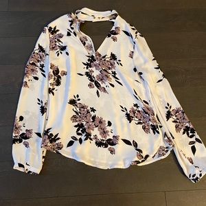 Floral choker style blouse